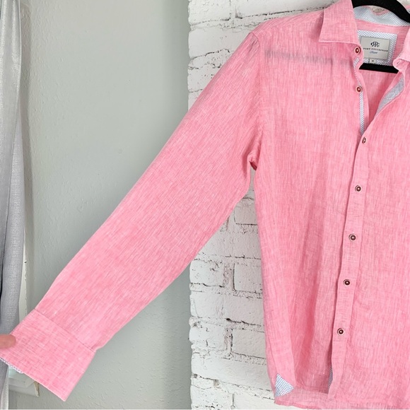 Report Collection Pink Linen Resort Button Down Medium - Picture 3 of 13